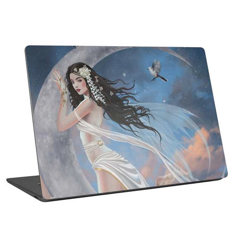 Fairy on Moon with Birds by Nene Thomas Universal Laptop 12in (9.8 x 6.8in) Skin